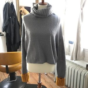 JOHN + JENN grey knit turtle neck